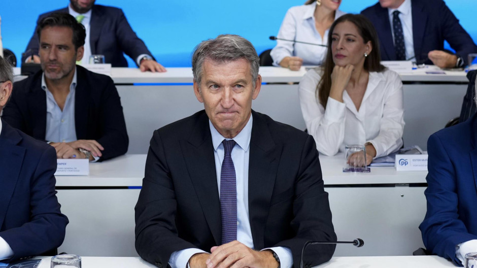 El líder del PP, Alberto Núñez Feijóo, este lunes