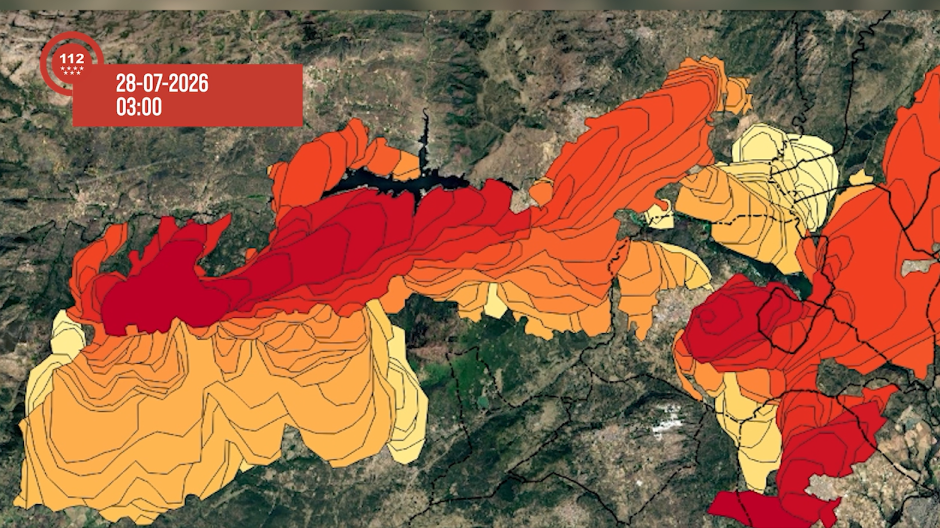 Progresión del incendio de la Sierra Oeste de Madrid