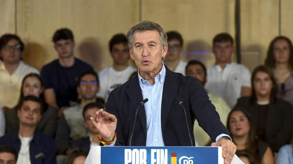 El presidente del PP, Alberto Núñez Feijóo, en un acto este mes de octubre