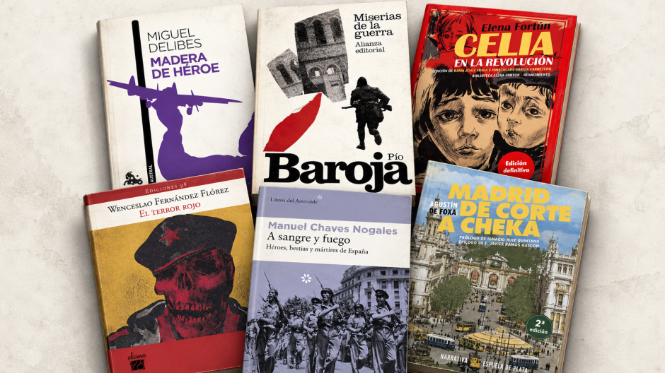 Collage editorial sobre la Guerra Civil Española