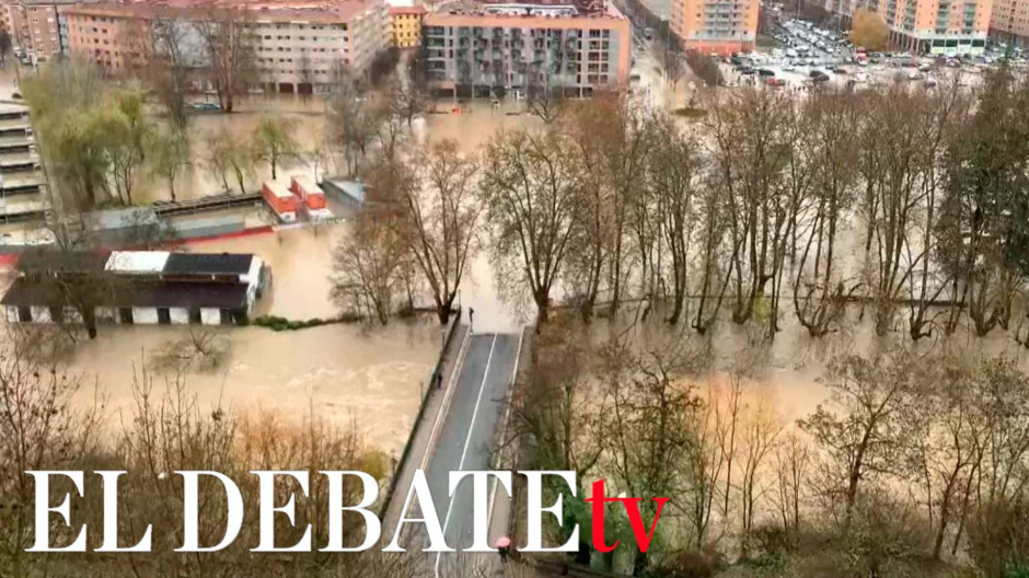 Las riadas en el norte por la borrasca Barra obligan a evacuar a vecinos de Navarra y Miranda de Ebro