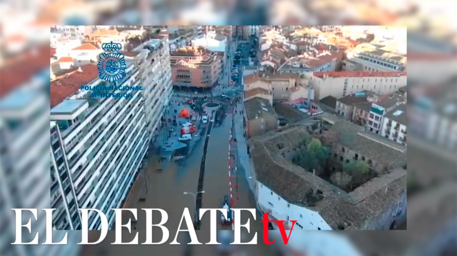 Tudela (Navarra) inundada tras la crecida del Ebro
