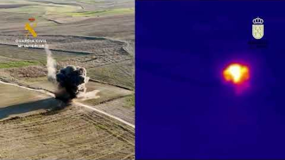 La Guardia Civil destruye una bomba de la Guerra Civil en Boadilla del Monte