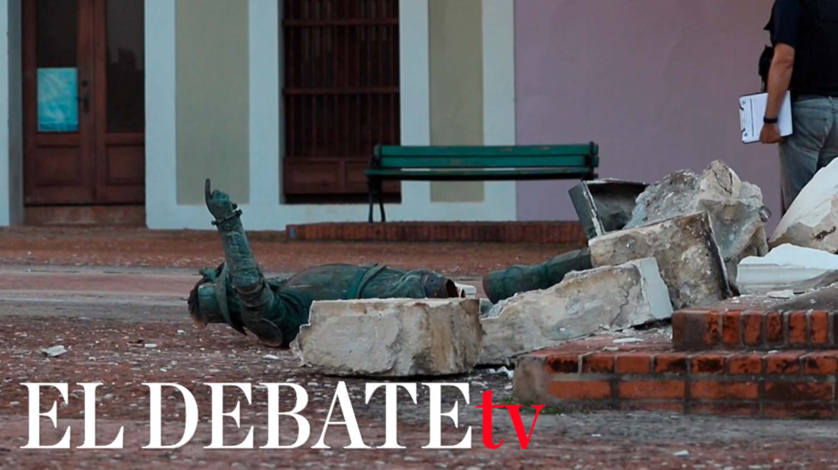 Otra estatua que cae por el revisionismo histórico: derrumban la de Ponce de León en Puerto Rico