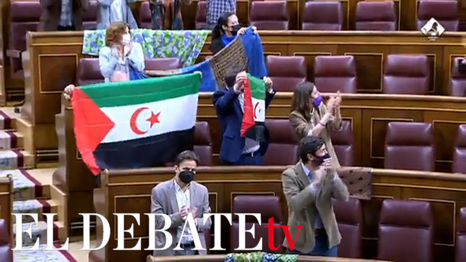 Banderas del Sáhara en el Congreso y el Senado