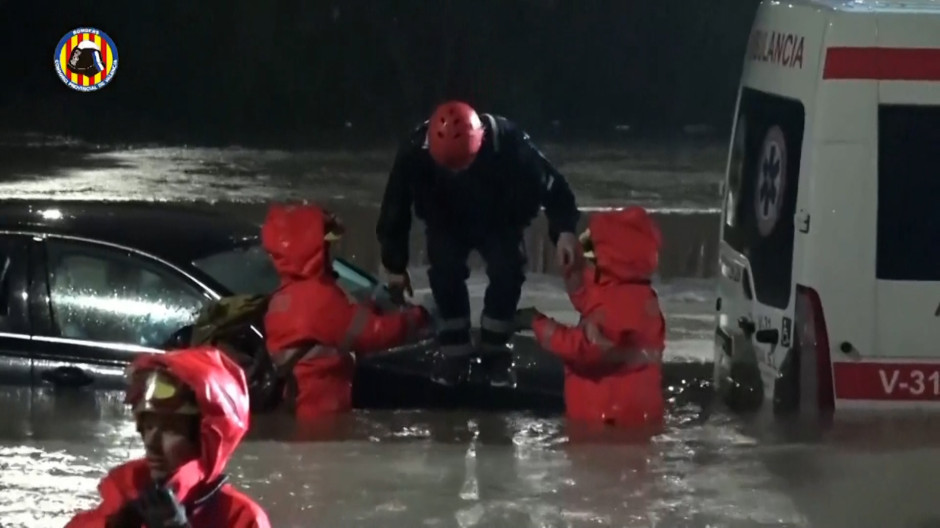 Imágenes de las intensas lluvias en Valencia esta madrugada