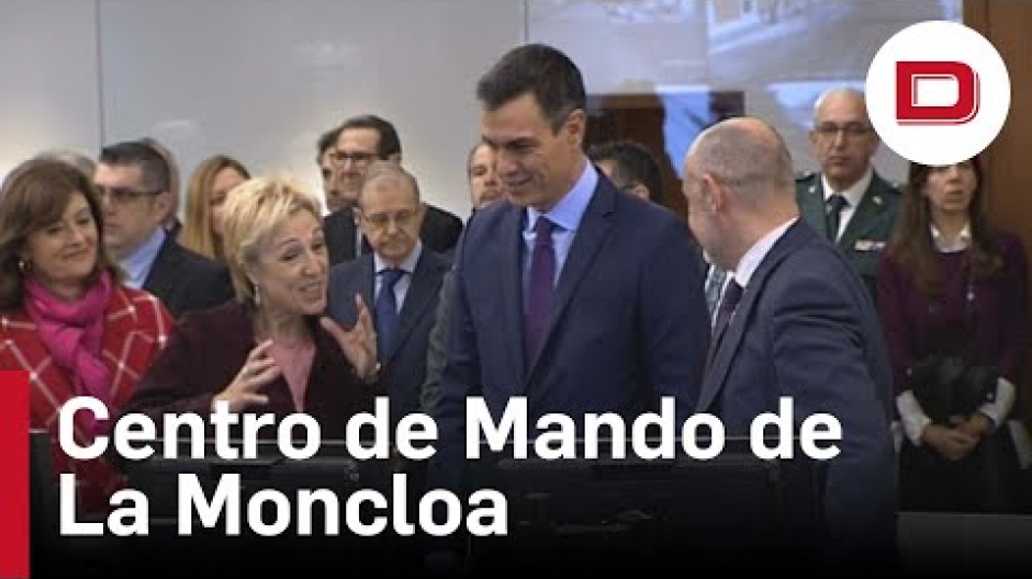 Así fue la visita de Sánchez al Centro de Mando y Seguridad de La Moncloa en 2019