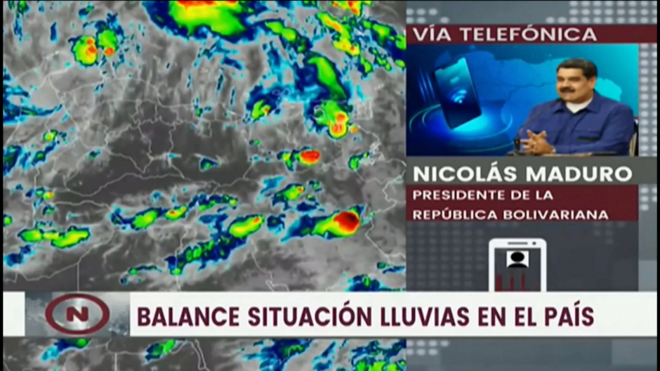 Representación gráfica del paso del ciclón por Venezuela