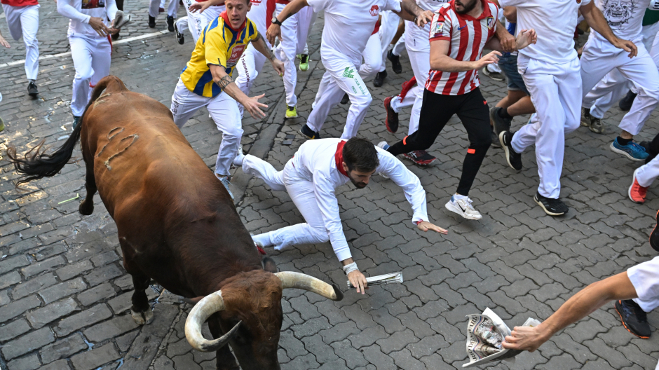 Así ha sido el quinto encierro de San Fermín con toros de José Cebada Gago que deja seis heridos