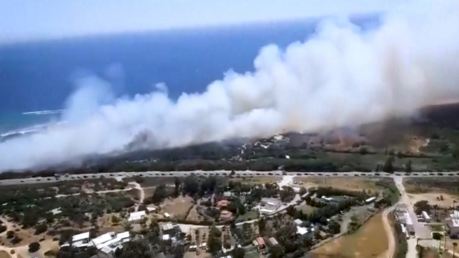 Imagen del incendio forestal en Tarifa (Cádiz)