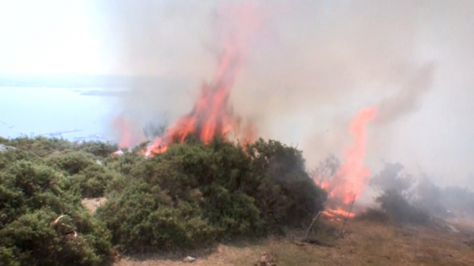 Imagen del incendio de Boiro