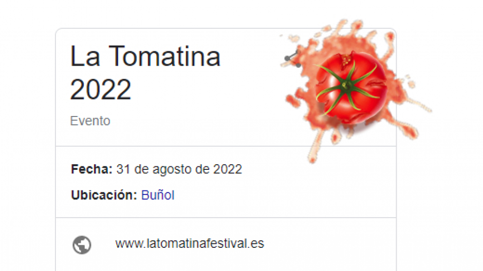Vista del primer 'tomatazo' en pantalla de Google