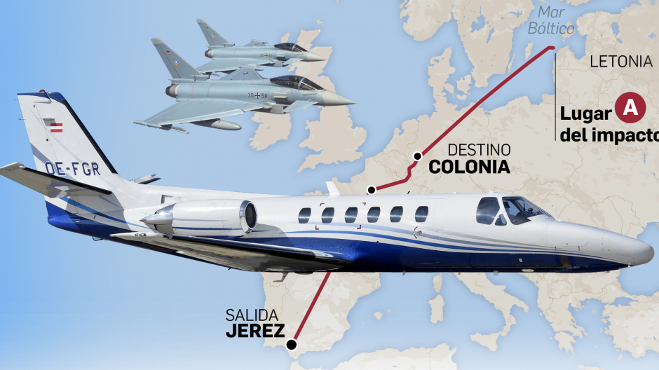 El avión, un Cessna 551 Citation II, partió de Jerez y se estrelló en el mar Báltico, frente a las costas de Letonia