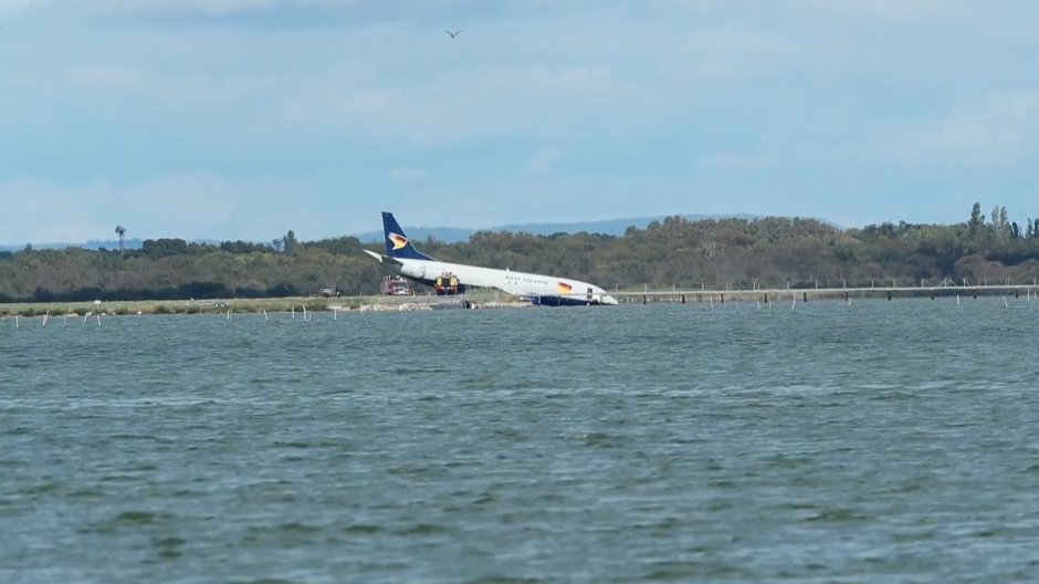 Un avión se sale de la pista en el aeropuerto de Montpellier (Francia)