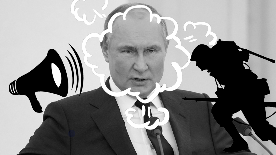 Fotomontaje de Vladimir Putin