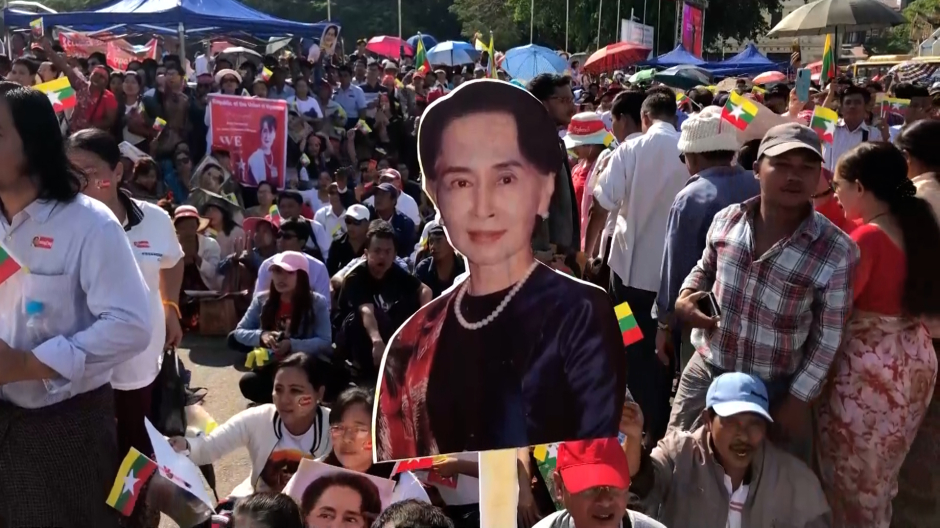 Cartel por la premio nobel de la Paz, Aung San Suu Kyi