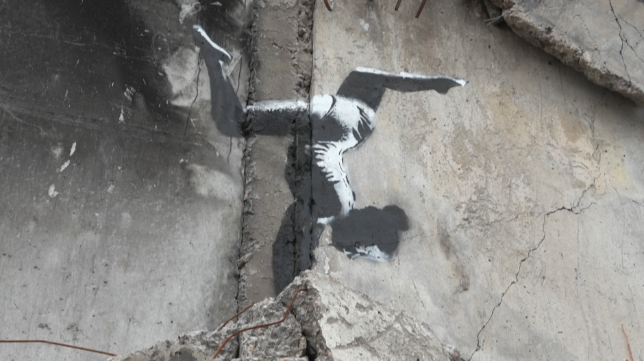 La obra reinvindicada por Banksy en la localidad de Borodyanka