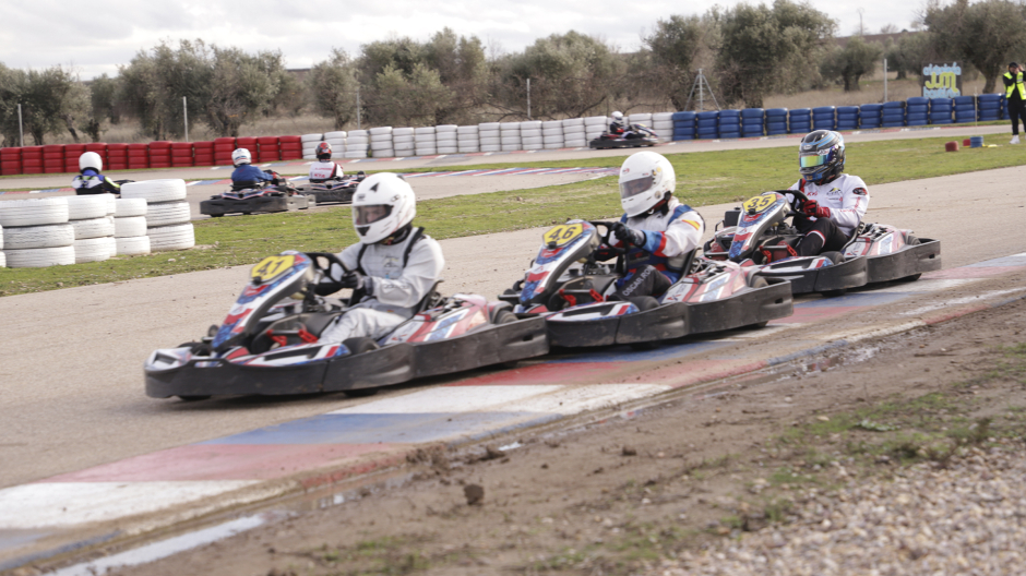 Imagen de una carrera de karts en el circuito «Ariza Racing Circuit», Toledo