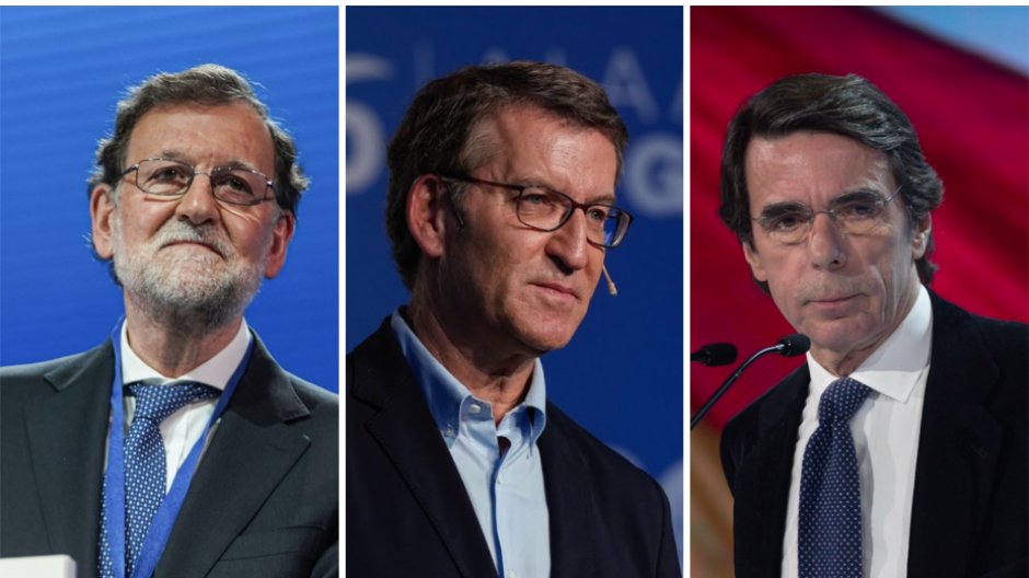 Mariano Rajoy, Alberto Núñez Feijóo y José María Aznar, juntos en Valencia