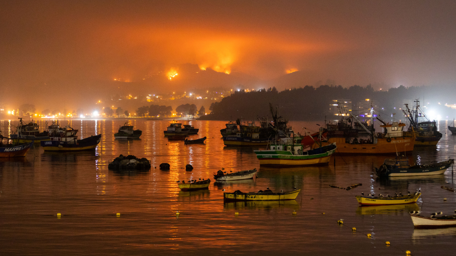 Imagen del incendio en Chile