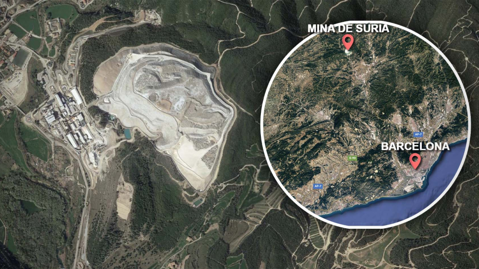 La mina de Suria está a unos 80 kilómetros de Barcelona