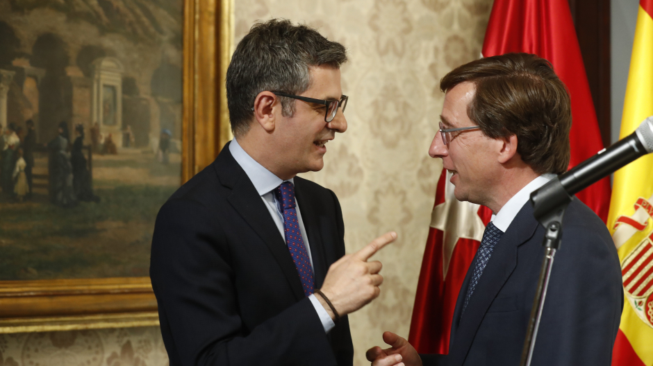 Ayuso y Almeida califican de «mitin» de Bolaños la toma de posesión del nuevo delegado del Gobierno