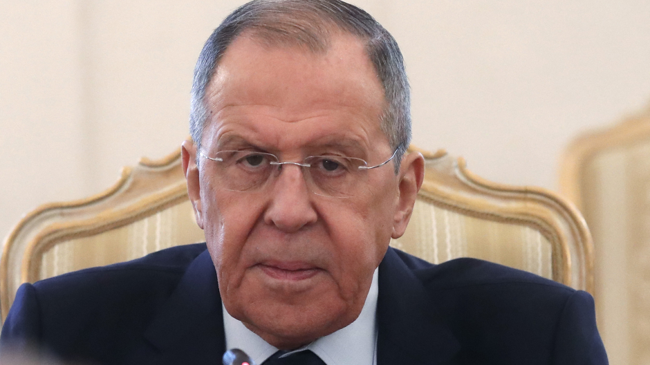 Russian Foreign Minister Sergei Lavrov attends a meeting with his Nicaraguan counterpart in Moscow on March 30, 2023. (Photo by MAXIM SHIPENKOV / POOL / AFP)