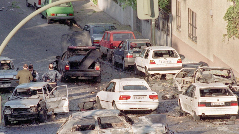 Uno de los atentados cometidos contra Aznar, en 1995