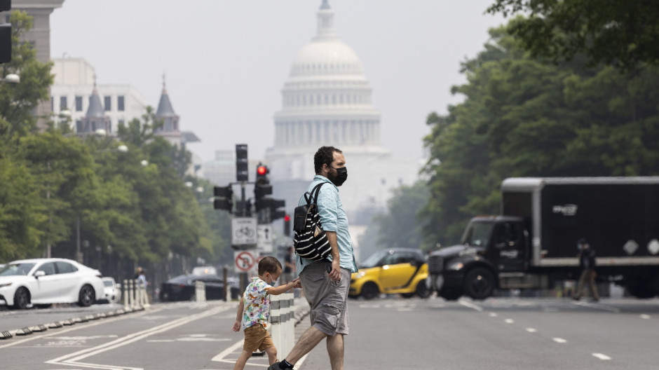 Washington cubierta de humo