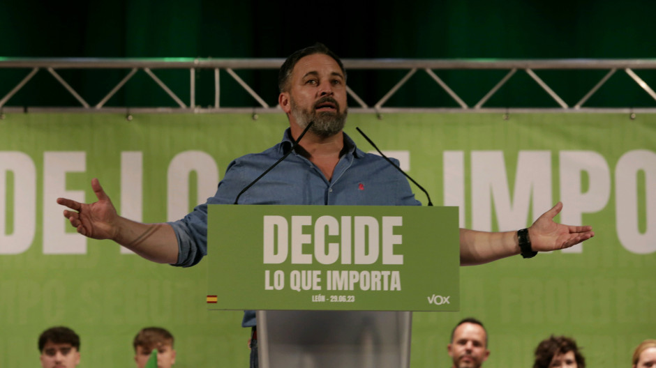 Directo | Santiago Abascal, en un acto de precampaña de Vox en Barcelona
