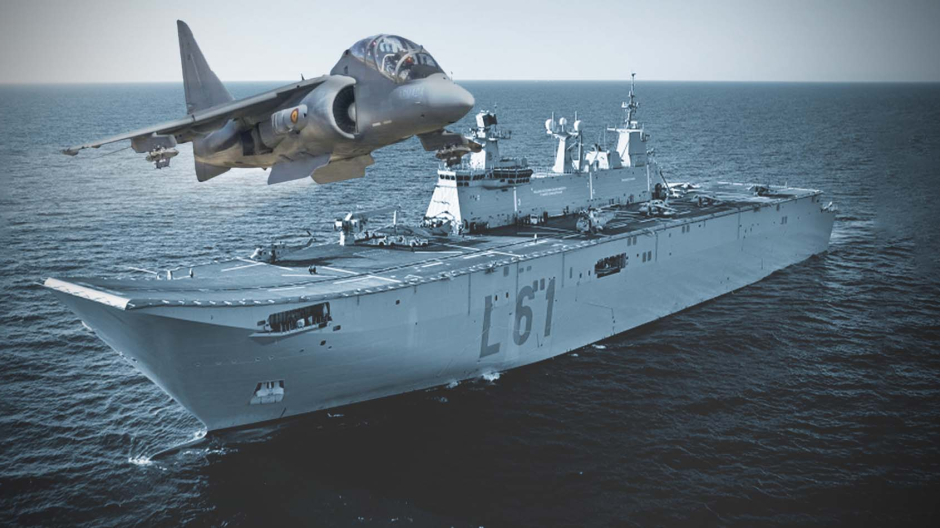 Fotomontaje del portaaviones Juan Carlos I