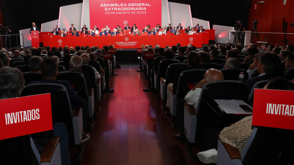 Imagen de la Asamblea en la que Luis Rubiales se negó a dimitir