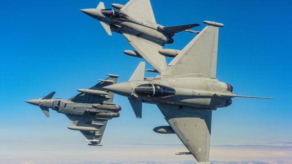 Tres cazas Eurofighter del Ejército del Aire y del Espacio