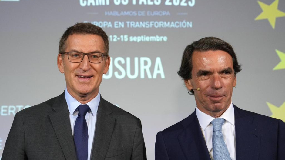José María Aznar y Alberto Núñez Feijóo, en la clausura del Campus FAES