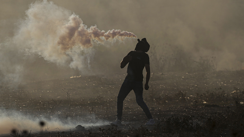 Manifestante en la Franja de Gaza