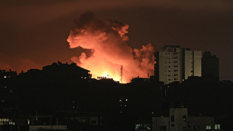 Fuego en la franja de Gaza durante esta madrugada