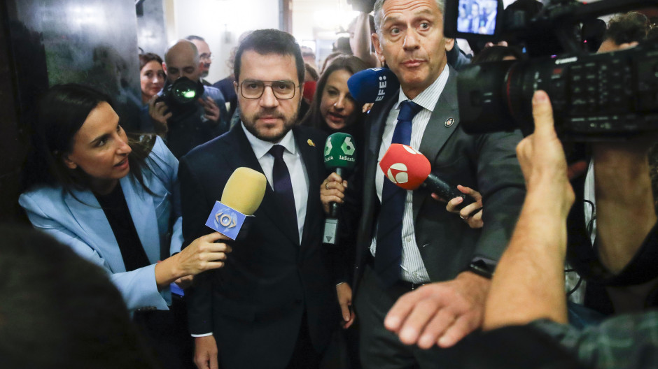 El presidente catalán, Pere Aragonès, en el Senado