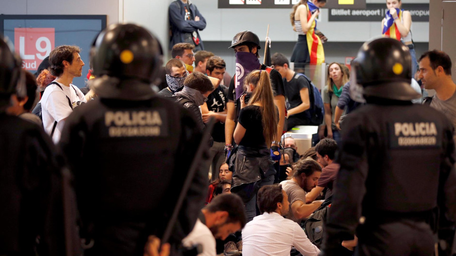 Tsunami Democrátic en los disturbios de 2019, en el aeropuerto del Prat