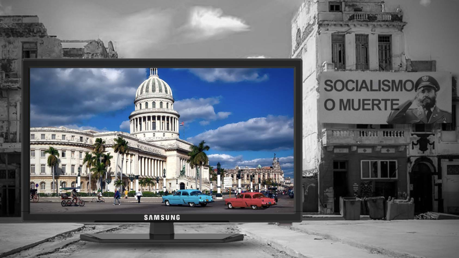 Los modernos y costosos televisores de Samsung proyectan imágenes idílicas de Cuba