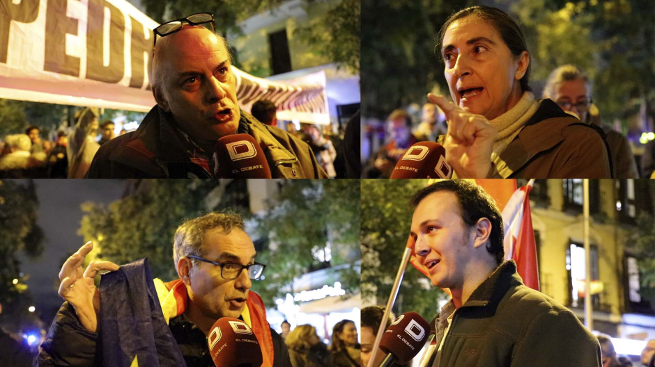 El Debate sale a la calle a hablar con los manifestantes frente a la sede del PSOE