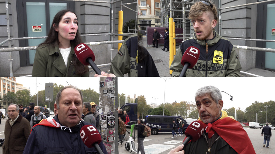 Manifestantes ante el Congreso de los Diputados