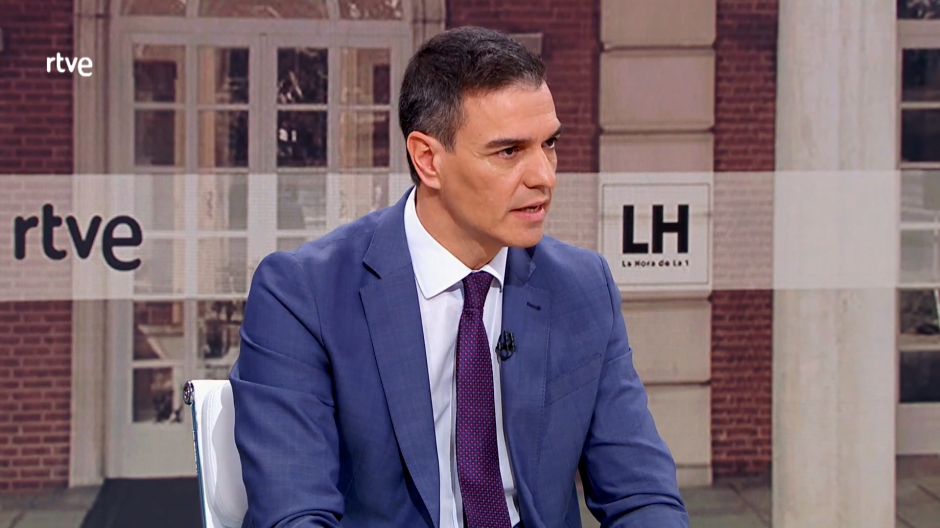 El presidente del Gobierno, Pedro Sánchez, durante la entrevista en RTVE