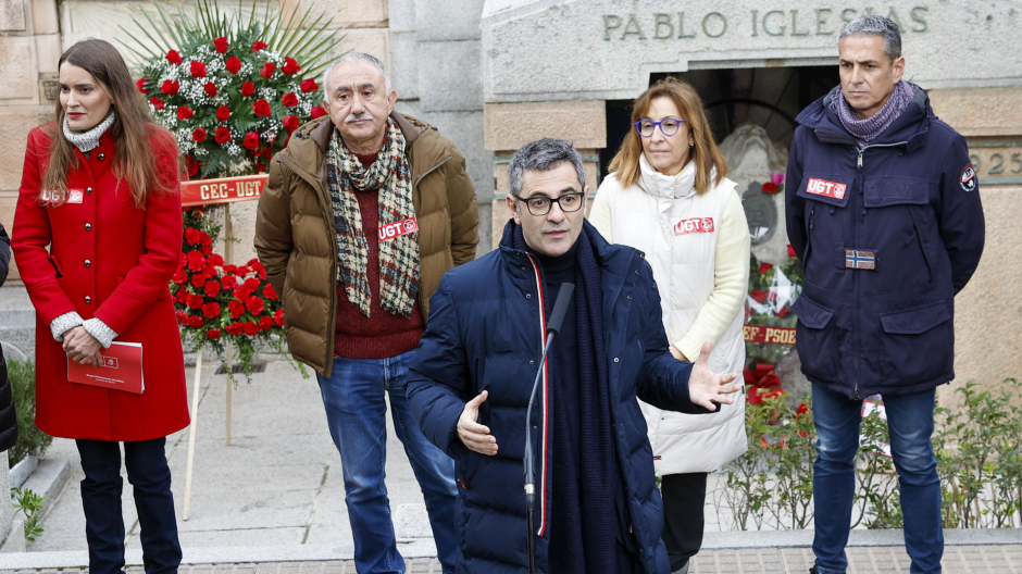 Bolaños durante el homenaje que se ha dado en Madrid al fundador del PSOE, Pablo Iglesias