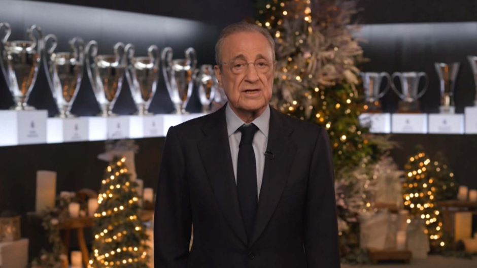 El presidente del Real Madrid, Florentino Pérez, felicita la Navidad