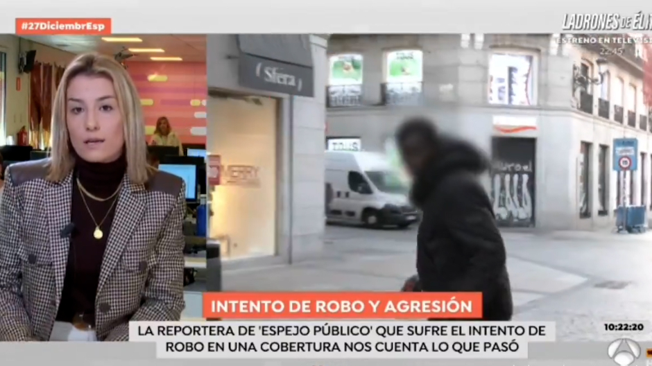Un subsahariano amenaza de muerte e intenta robar a una reportera en directo en pleno centro de Madrid