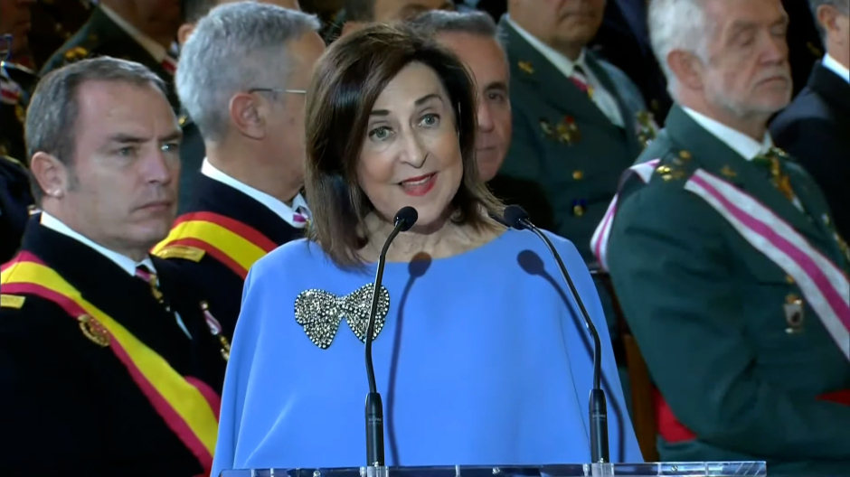Margarita Robles durante su discurso en la Pascua Militar celebrada este 6 de enero de 2024