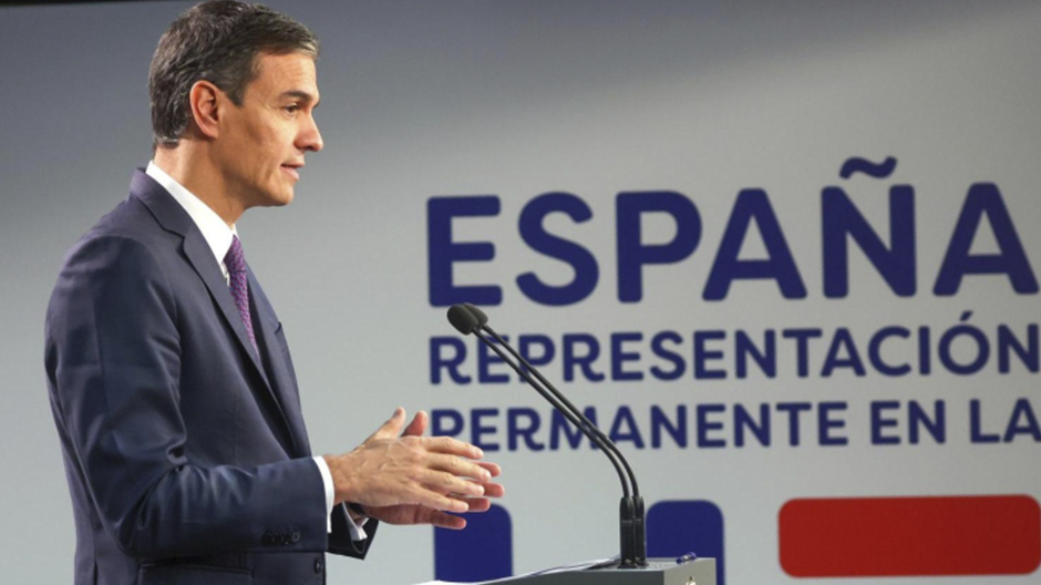 Pedro Sánchez, en su comparecencia desde Bruselas tras la reunión del Consejo Europeo