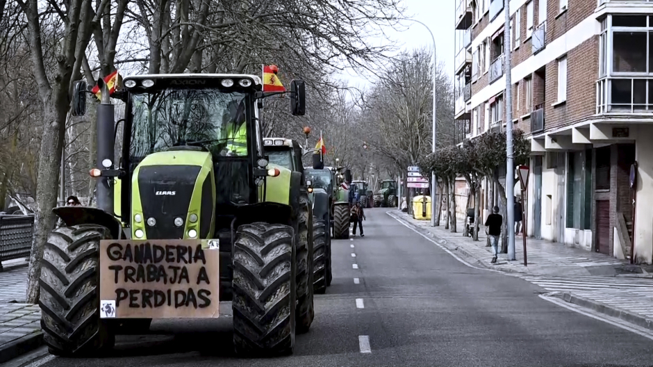La provincia de Palencia se suma a las protestas del campo con más de 400 tractores
