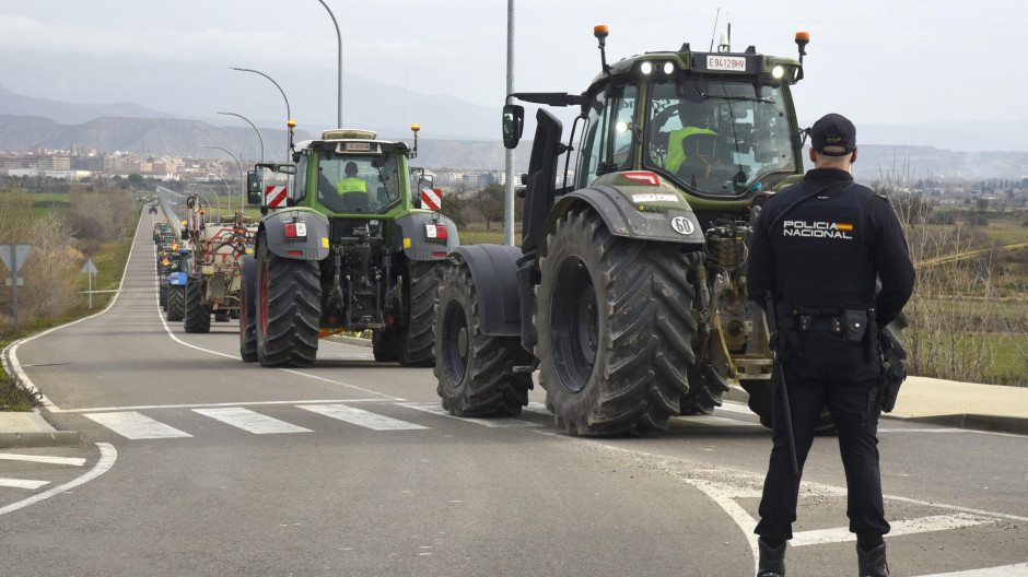 Protesta de agricultores en Huesca