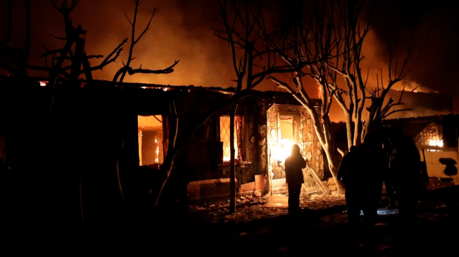 Fuego en las calles de Járkov